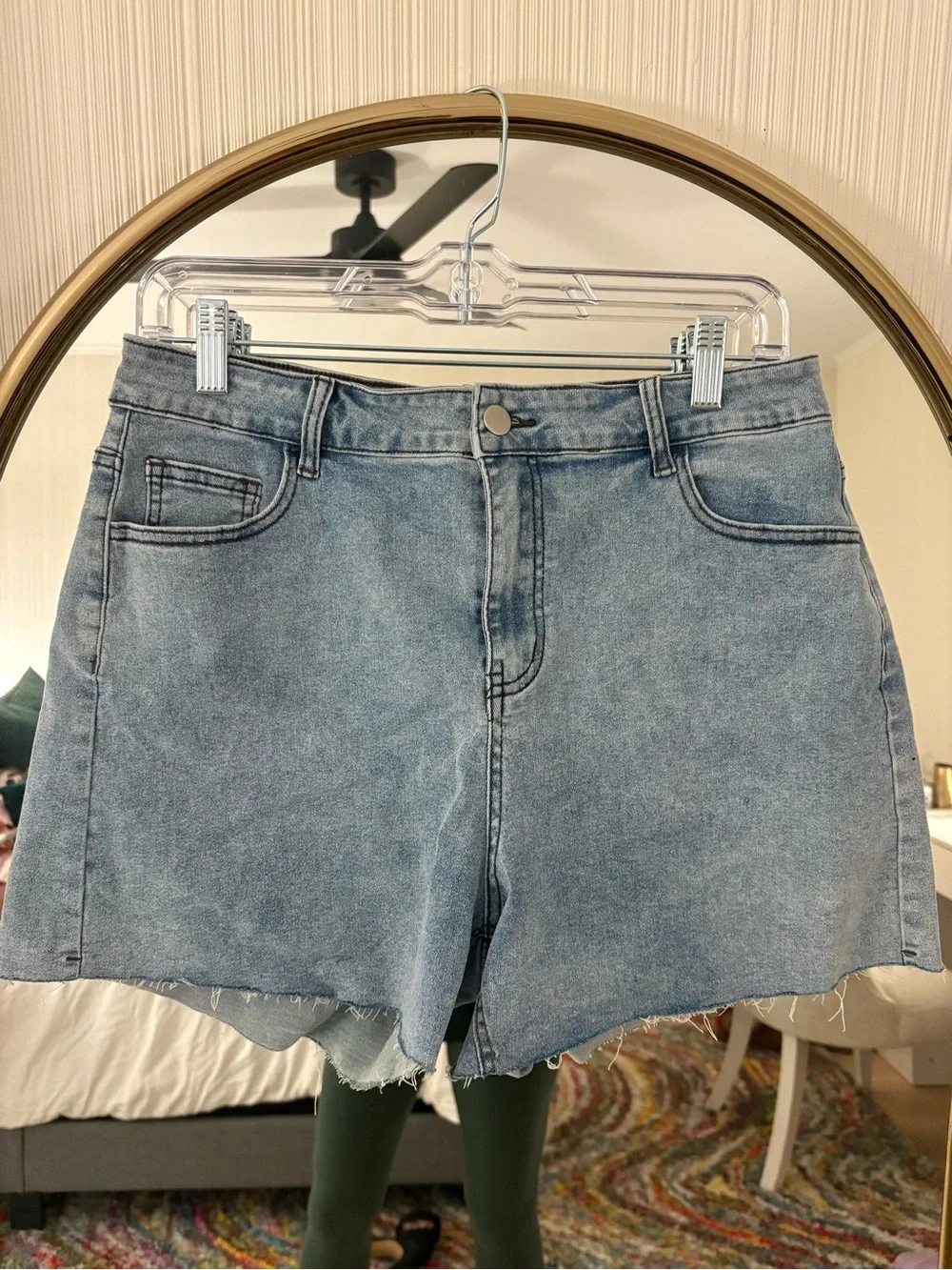 High-Rise Light Blue Denim Shorts